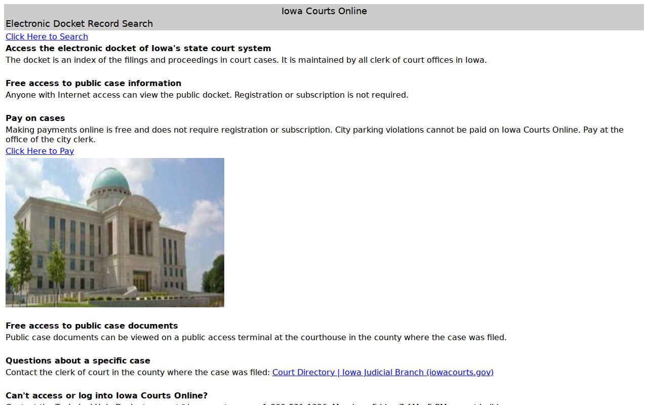 Osceola County criminal court cases Iowa Courts Online search