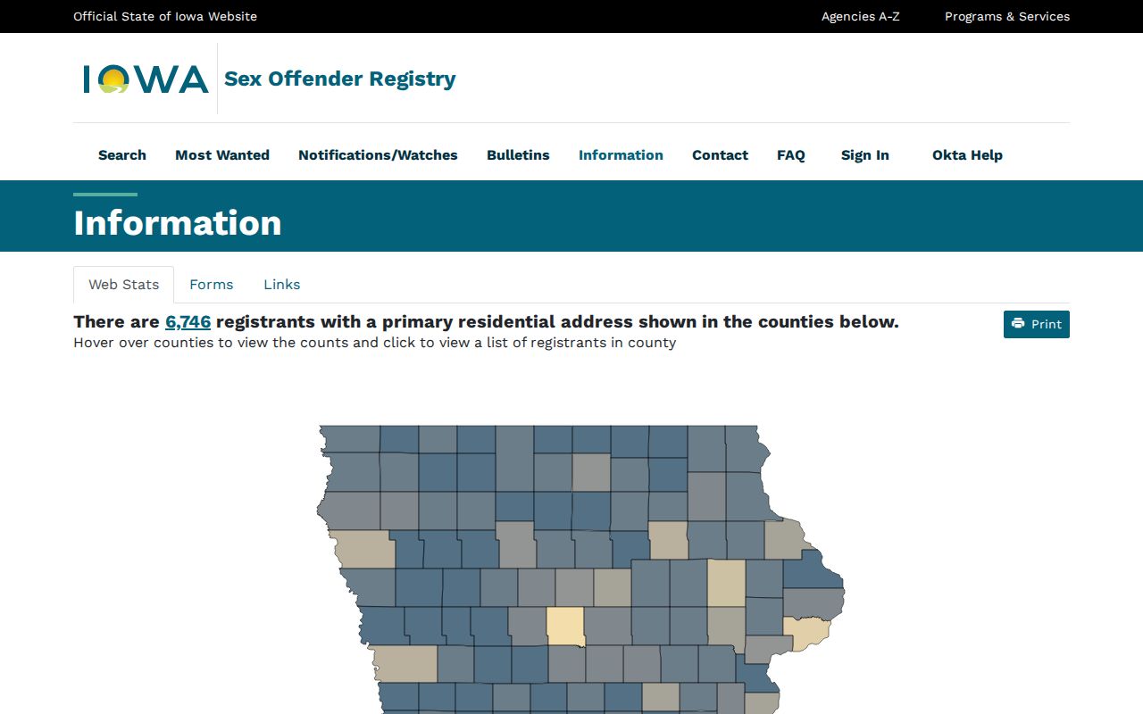 Osceola County sex offender registry county statistics